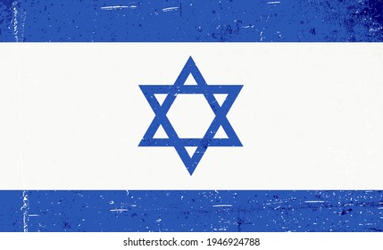 Grunge vector image of the Israel flag. Abstract grungy Israel background. Grunge layers can be removed.