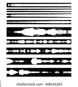 Grunge vector lines pattern set