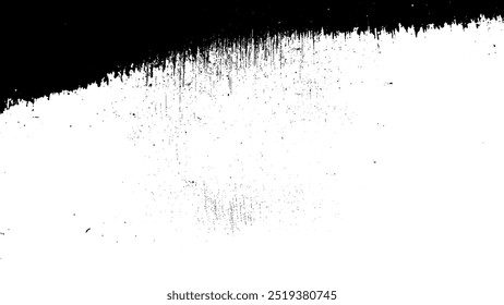 Grunge Vector Metal Texture Template. Dark Messy Dust Overlay Distress Background. Abstract Dotted, Scratched, Vintage Effect With Noise And Grain. Closeup monochrome overlay