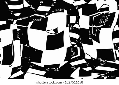 Sobreposición vectorial gruesa. Textura áspera en blanco y negro. Fondo arañado monocromo.