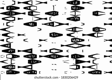 Grunge vector overlay. Black and white rough texture. Monochrome contrast background.