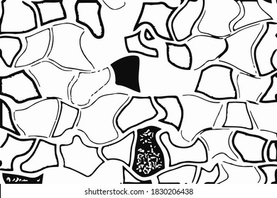 Grunge vector overlay. Black and white rough texture. Monochrome contrast background.