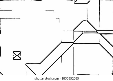 Sobreposición vectorial gruesa. Textura áspera en blanco y negro. Fondo arañado monocromo.