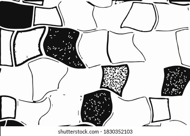 Grunge vector overlay. Black and white rough texture. Monochrome contrast background.