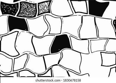 Grunge vector overlay. Black and white rough texture. Monochrome contrast background.