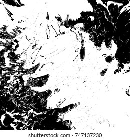 Grunge vector overlay. Black and white rough texture. Monochrome scratched pattern. 