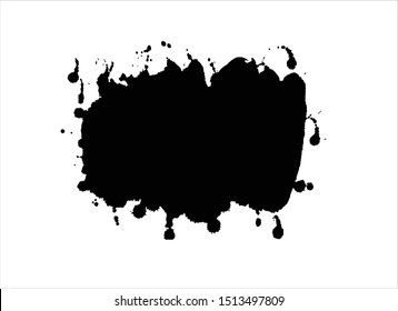 grunge vector paint texture ink brush stroke background.black watercolor