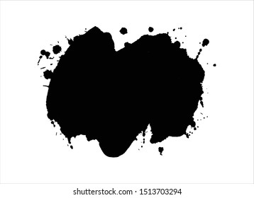 grunge vector paint texture ink brush stroke background.black watercolor