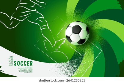 Grunge vector poster for Soccer Tournament 2026 featuring dynamic brush textures, a stylized football player in motion
