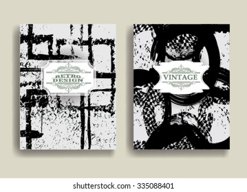 Grunge Vector Poster Templates. Distressed Texture. 