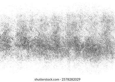 Grunge vector rectangle artistic texture, border. Black and white hand drawn grungy faded background. Textured messy chaotic template. Rough tiny uneven particles, flecks, specks backdrop.