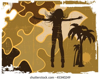 the grunge vector retro abstract background