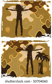 the grunge vector retro abstract background set