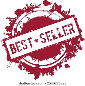 grunge vector rubber stamp with the text, red best seller stamp	