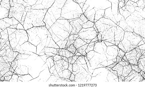 Grunge Vector Seamless Black and White Texture. Cartoon Cracked Noisy Surface Seamless Pattern. Overlay Rust Metal Texture. Monochrome Pop Art Design Pattern.