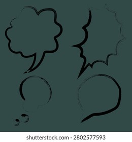 Grunge Vector Speech Balloons with nice handwriting