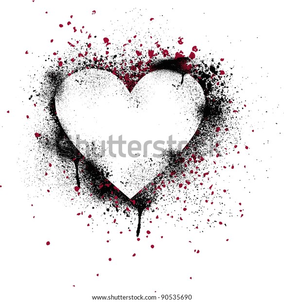 Grunge Vector Spray Painted Heart   Grunge Vector Spray Painted Heart 600w 90535690 