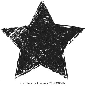 Grunge Vector Star with High Detailed Distress Texture 