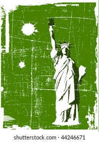 grunge vector Statue of Liberty