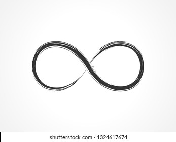 grunge vector symbol of infinity, isolated on white background