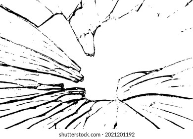 Grunge vector texture. Abstract cracked glass background. Aged and weathered broken surface. Dirty and damaged. Detailed rough backdrop. Vector graphic illustration.