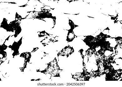 Grunge vector texture. Abstract cracked background. Aged and weathered broken surface. Dirty and damaged. Detailed rough backdrop. Vector graphic illustration.