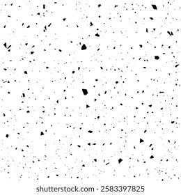 Grunge vector texture in black color with chaotically arranged objects