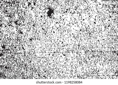 Grunge vector texture of old concrete wall. Black grit over transparent background. Noisy surface for vintage overlay. Abstract distressed texture. Weathered rough surface monochrome backdrop