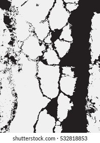 Grunge vector texture. problematic scratches, cracks, walls, demolition, old patterns. Outdated infrastructure, brokenness, destroyed
