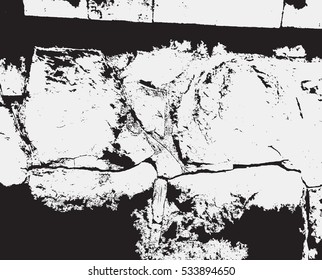 Grunge vector texture. problematic scratches, cracks, walls, demolition, old patterns. Outdated infrastructure, brokenness, destroyed