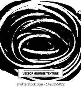 Grunge vector texture of spilled sauce or smeared black paint. Liquid ink pattern with surface tension effect