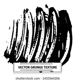 Grunge vector texture of spilled sauce or smeared black paint. Liquid ink pattern with surface tension effect