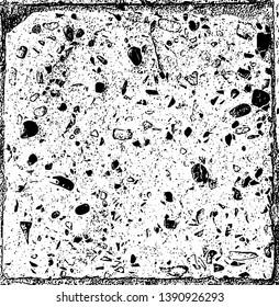 Grunge vector texture, terrazzo tile. Abstract detaliled background. Overlay it over any design to create grungy effect. For posters, banners, retro and urban designs.