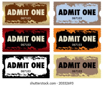 grunge vector ticket stubs
