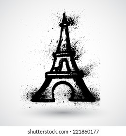 Grunge Vector Tour d'Eiffel