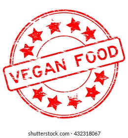 Grunge vegan food stamp