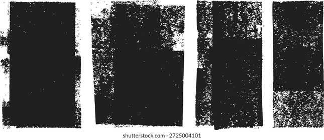 Paneles de textura de Vertical grunge con pintura negra desgastada y bordes ásperos. Las tiras abstractas desgastadas crean un telón de fondo industrial audaz. Ideal para carteles, superposiciones, diseños modernos y proyectos de Diseño gráfico vanguardistas.