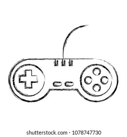 grunge videogame controller with play buttons technology