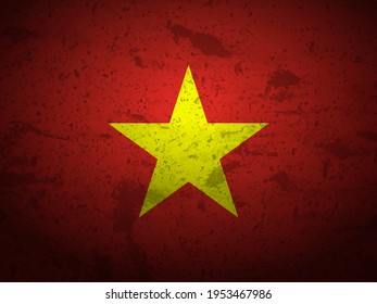 Grunge Vietnam flag textured background. Vector illustration.