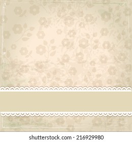 Grunge vintage background with floral pattern