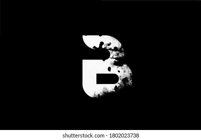 grunge vintage black and white B letter icon logo design. Alphabet for company and business 