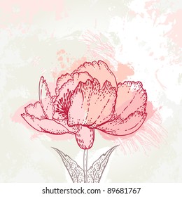 Grunge vintage floral background, vector illustration