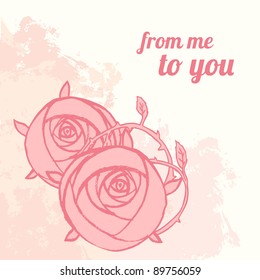 Grunge vintage floral background, vector illustration