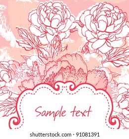 Grunge vintage floral background, vector illustration