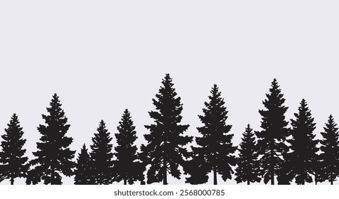 Grunge vintage forest background. Vector illustration.
