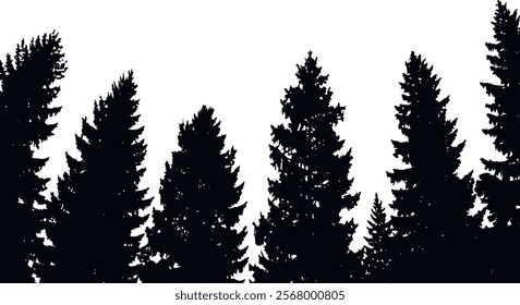 Grunge vintage forest background. Vector illustration.