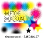 Grunge  vintage halftone vector ink print background