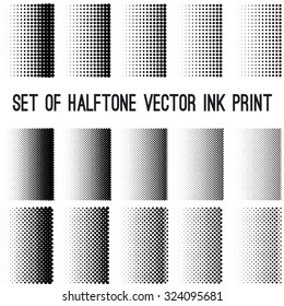 Grunge vintage halftone vector ink print background