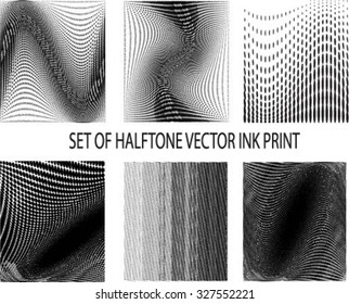 Grunge vintage halftone vector ink print background