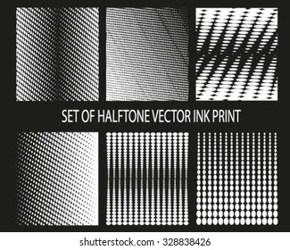 Grunge vintage halftone vector ink print background